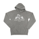 a gray sweatshirt with the lake kootenai logo on it