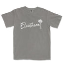 a grey t - shirt with the word elethhern printed on it