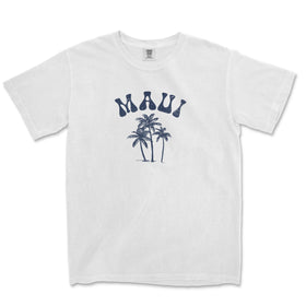 a white t - shirt with a palm tree and the word miami on it
