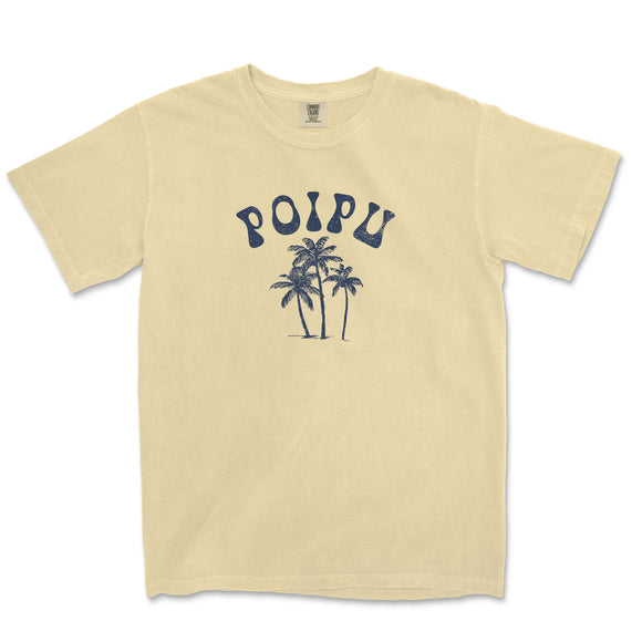 a t - shirt with a palm tree and the word poipu on it