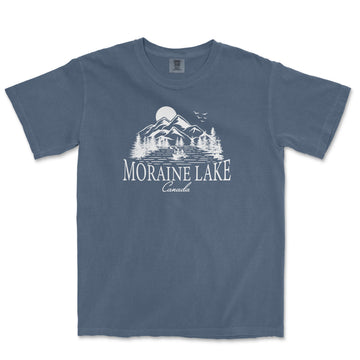 a blue t - shirt with the words morning lake on it