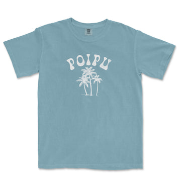 a blue t - shirt with the word poipu on it