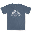 a blue t - shirt with the words whitefish lake on it