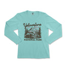 a women's long sleeve shirt with the words yellowstone national park printed on it