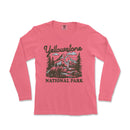 a women's long sleeve shirt with the yellowstone national park logo