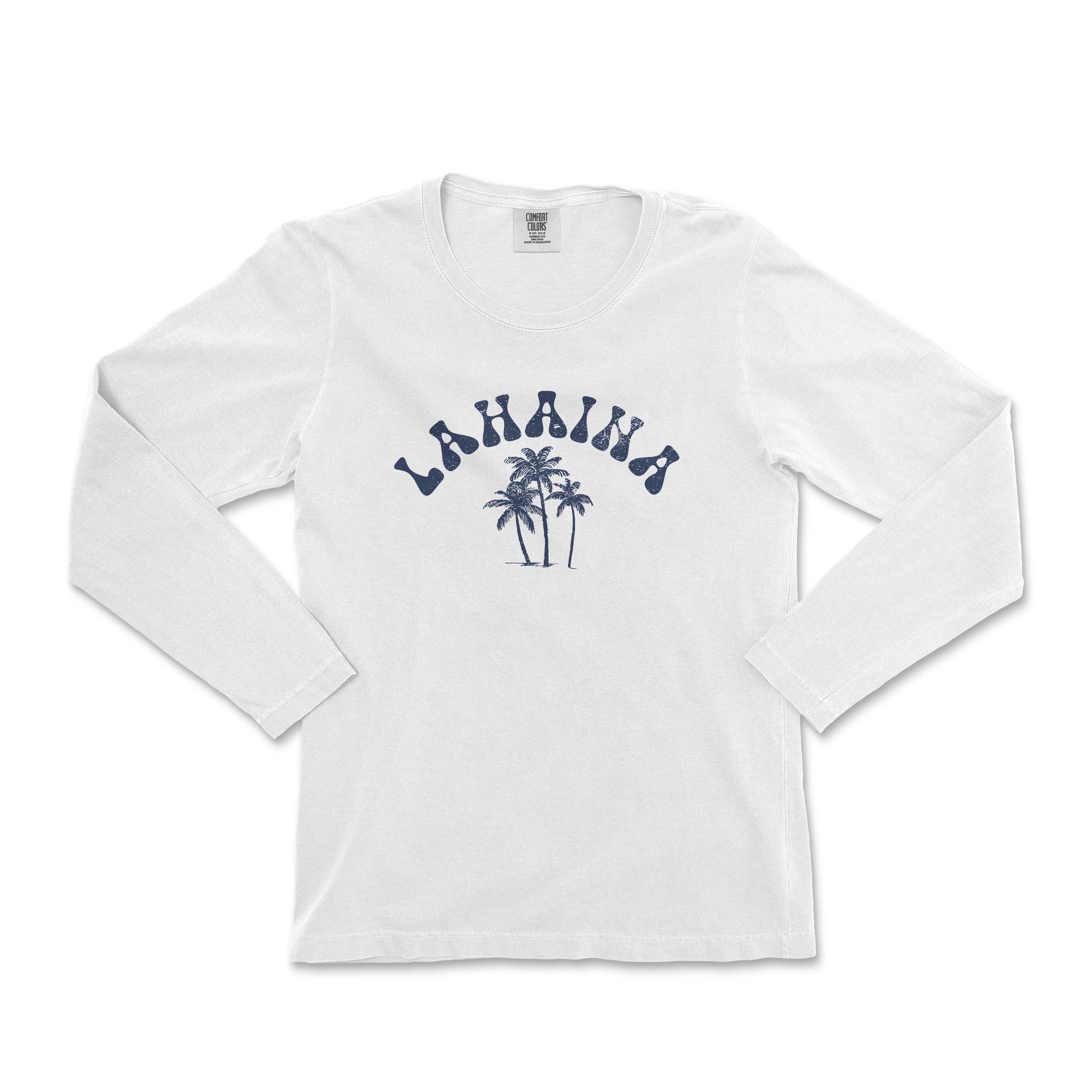 a white shirt with a palm tree on it