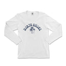 a white long sleeve shirt with the words north shore on it