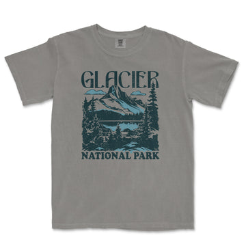 a gray t - shirt with the words glacier national park on it
