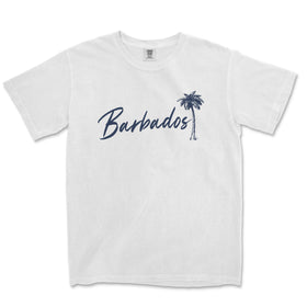 a white t - shirt with a palm tree on it
