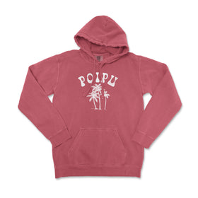 a red sweatshirt with a palm tree and the words poipu on it