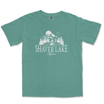 a green t - shirt with the words shaver lake on it