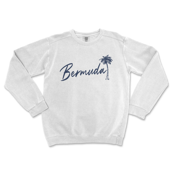 a white sweatshirt with the word bernunda on it