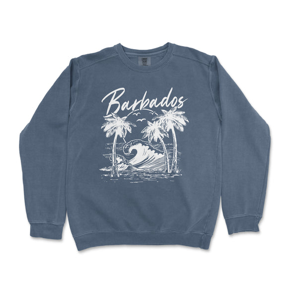 a blue sweatshirt with the words barbatos on it
