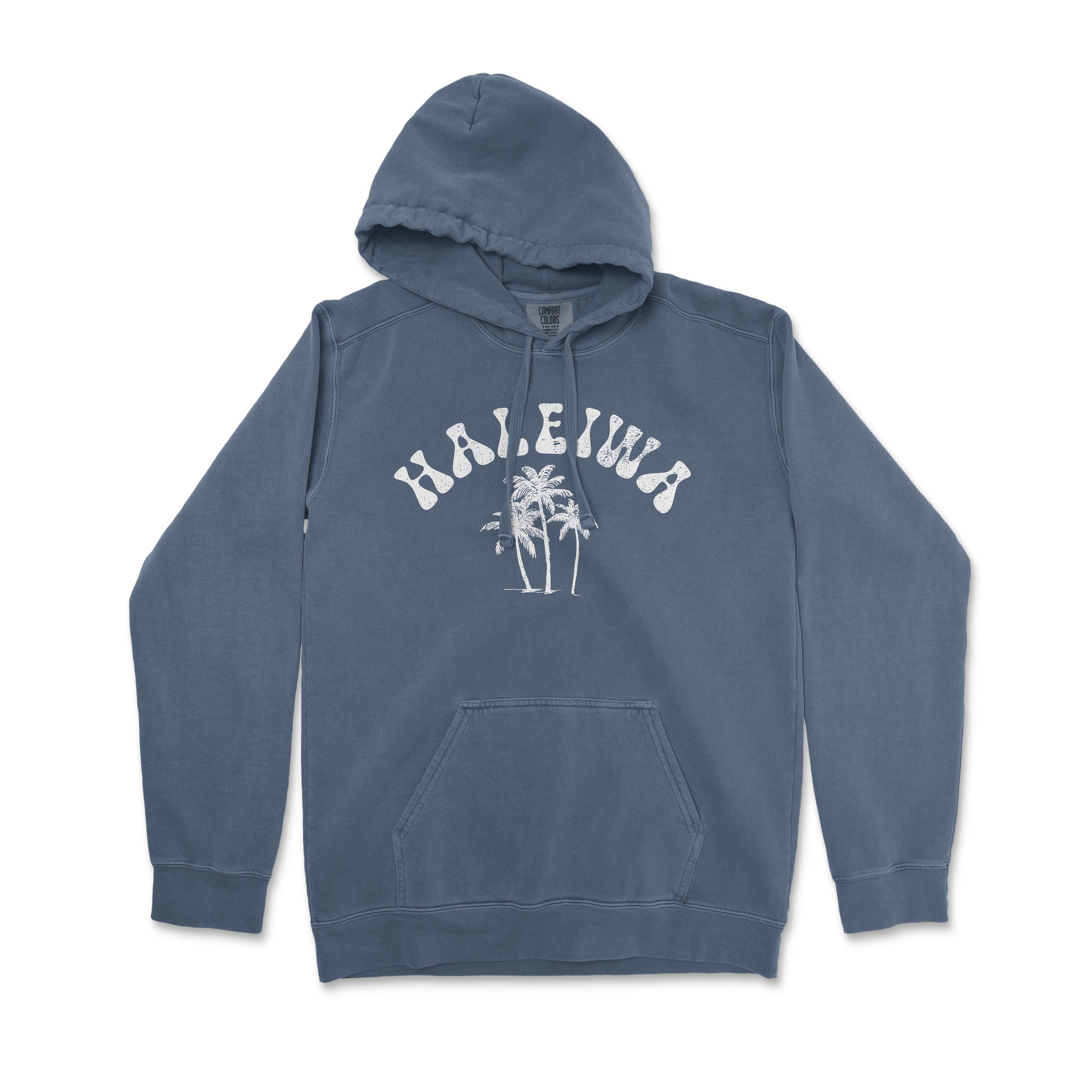 a blue hoodie with the words hawaii on it