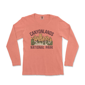 a women's long sleeve shirt with the words canyonlands national park on it