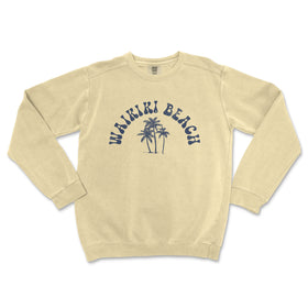 a white sweatshirt with a palm tree on it