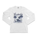 a white shirt with a picture of a surfer on it