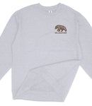 A gray sweatshirt with a bear graphic and the word "Yellowstone" printed on it.