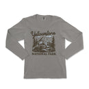a gray long sleeve shirt with the yellowstone national park on it
