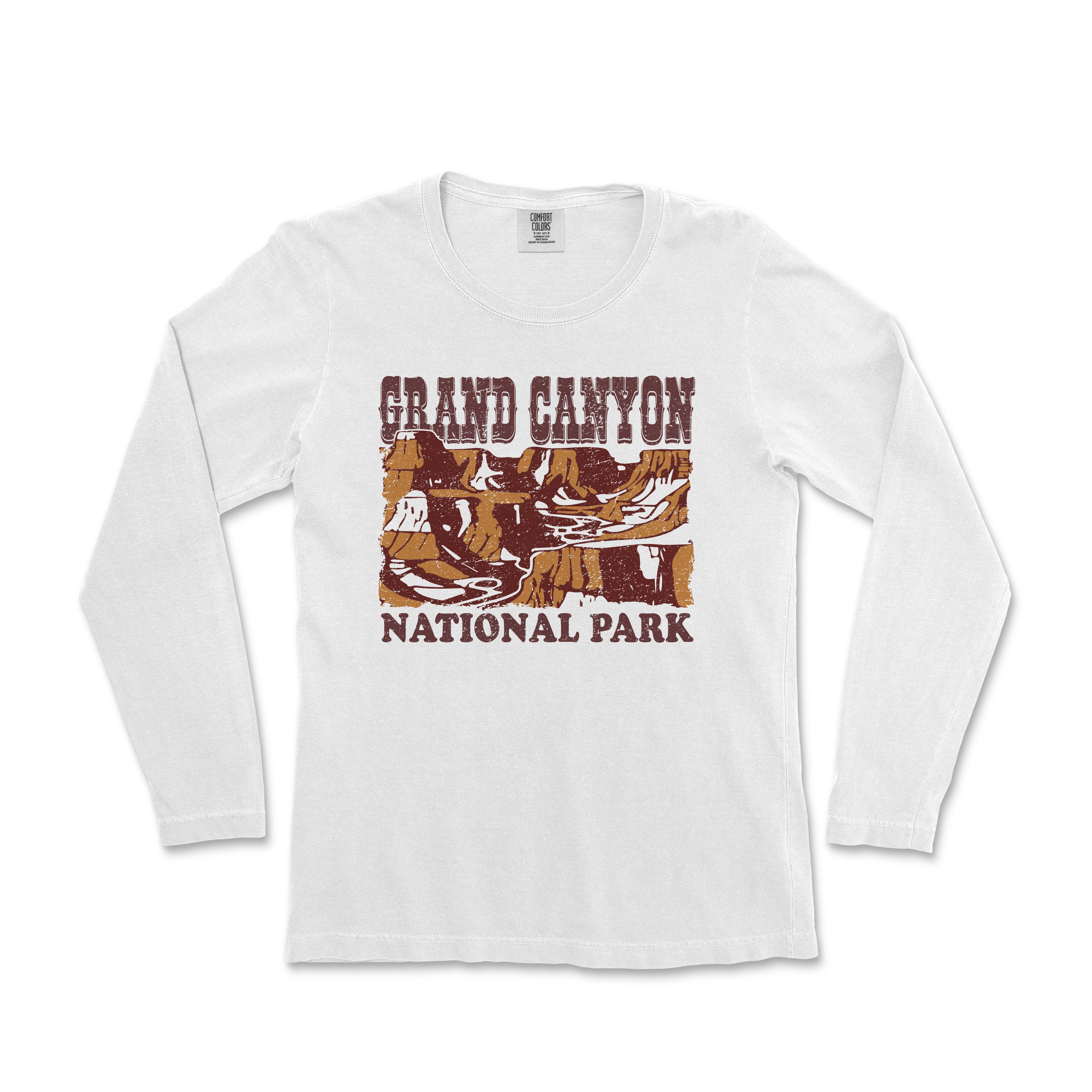 a white long - sleeved shirt with the words grand canyon national park on it