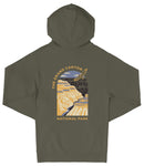 A hooded sweatshirt with a graphic design depicting the Grand Canyon and the text "The Grand Canyon National Park" printed on it.