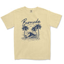 a t - shirt with a picture of a wave and palm trees