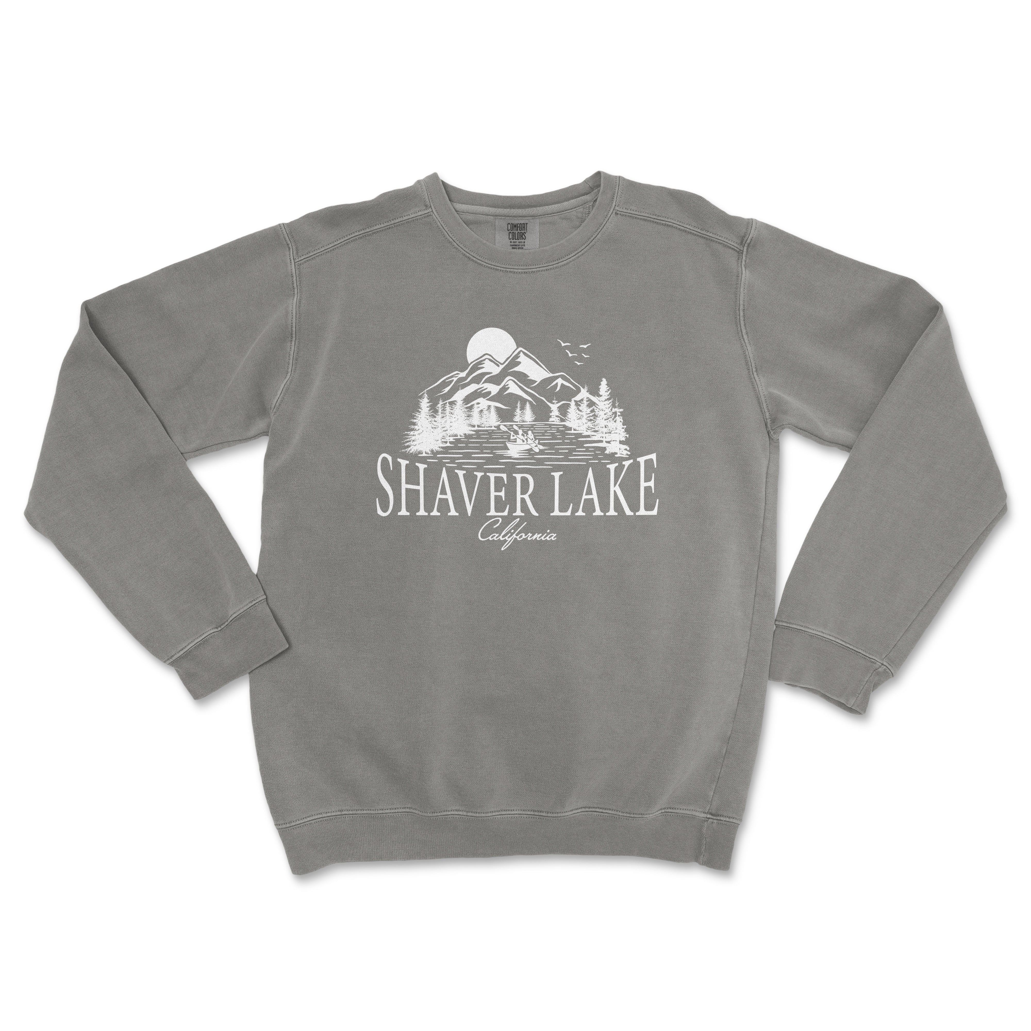 a gray sweatshirt with the words shaver lake on it