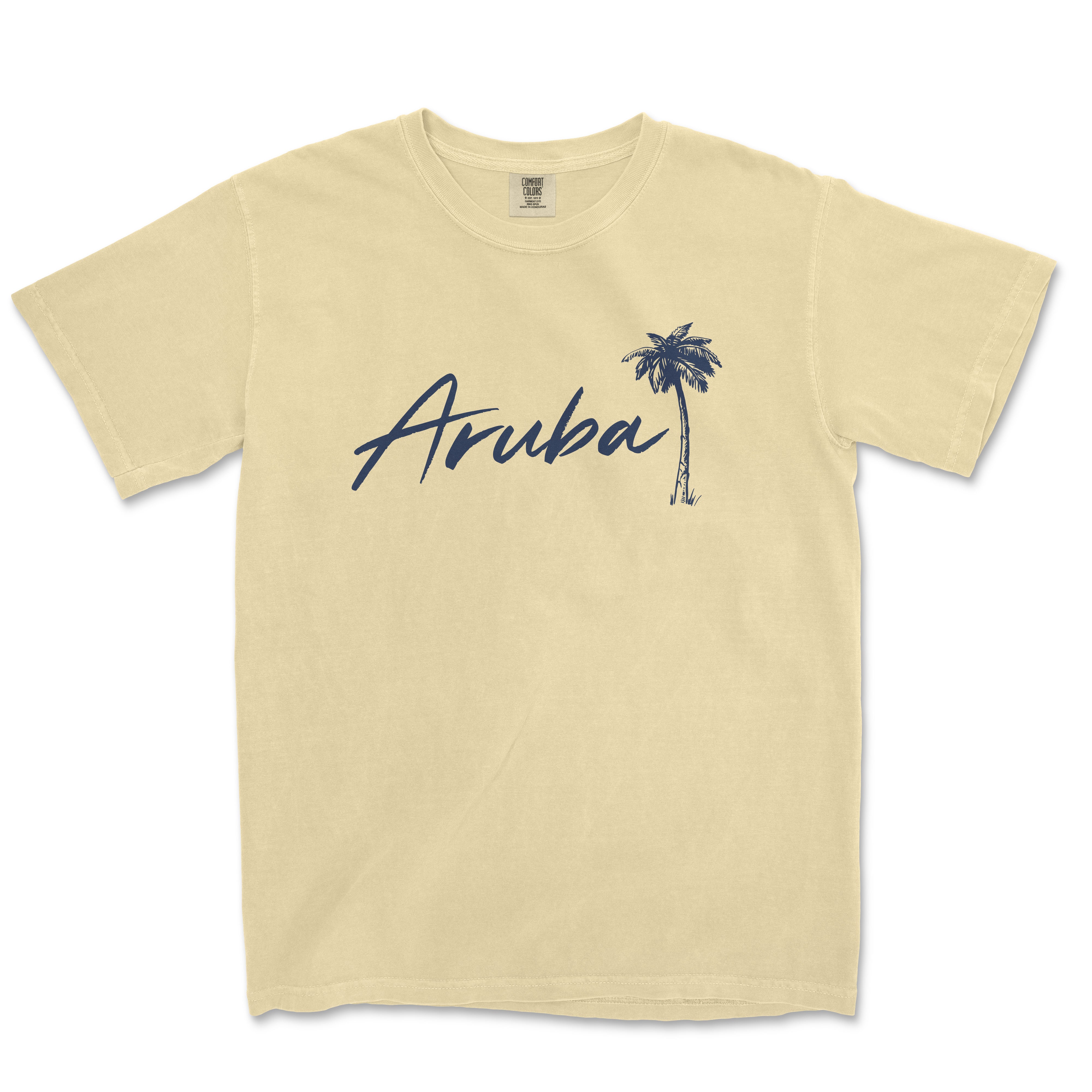 an image of a t - shirt with the word aruba on it