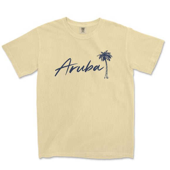 an image of a t - shirt with the word aruba on it