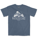 a blue t - shirt with the words watauga lake on it