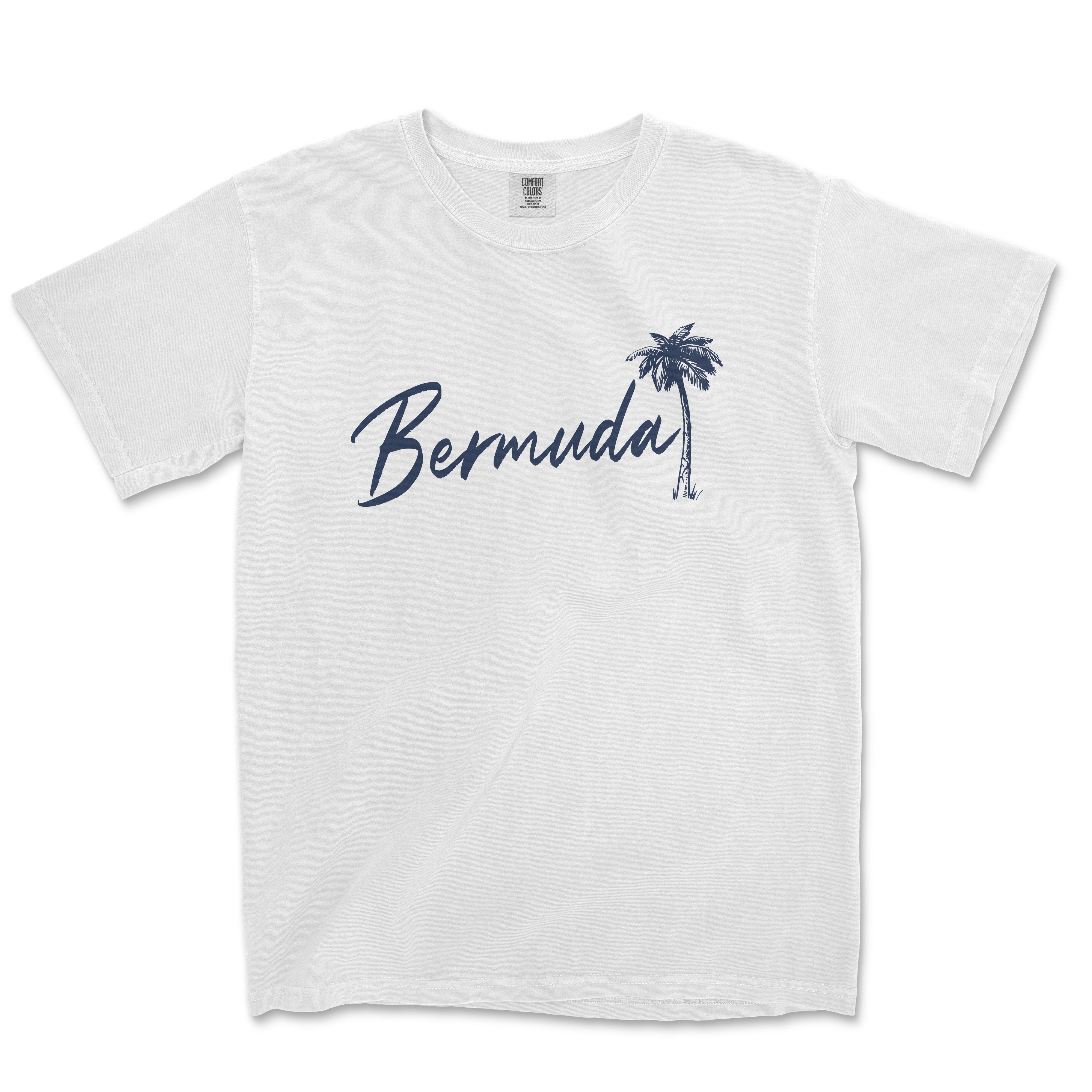a white t - shirt with a palm tree on it