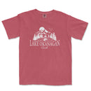 a red shirt that says lake okanagan
