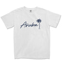 a white t - shirt with the word aruba on it