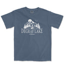 a blue t - shirt with the words decay lake on it