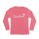 a women's pink long sleeve shirt with the words turks of calics