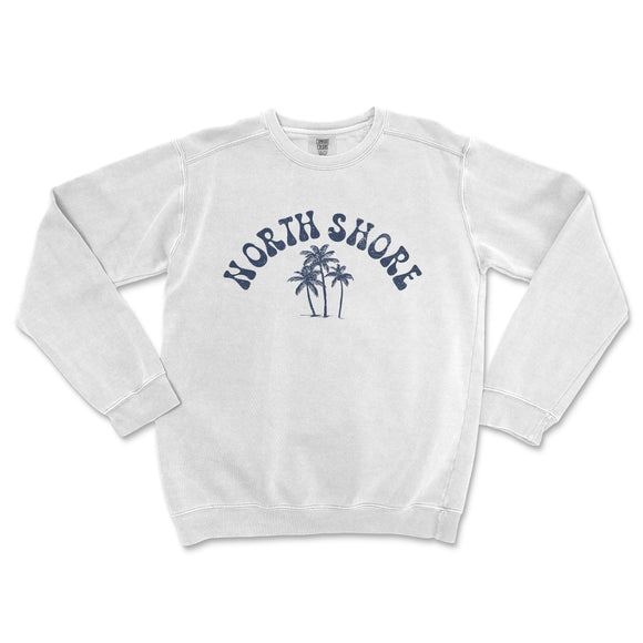 a white sweatshirt with the words north shore on it