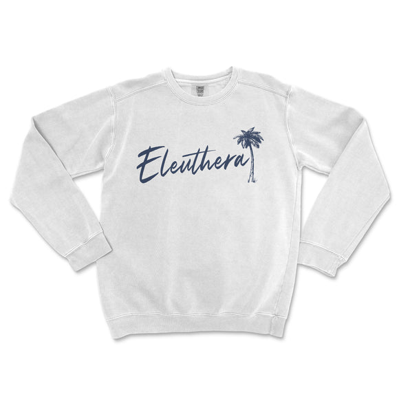 a white sweatshirt with a palm tree on it