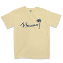 a yellow t - shirt with a palm tree on it
