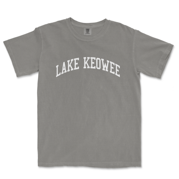 a gray lake keowee t - shirt with the word lake keowee