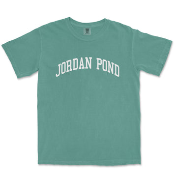 a green jordan pond t - shirt with the word jordan pond on it