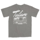 a gray t - shirt with the words tulam on it