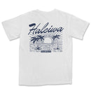 a white t - shirt with the words haleiua on it