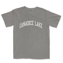 a gray t - shirt with the words, canadiice lake on it