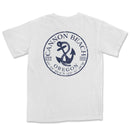 a white t - shirt with an anchor and the words cannon beach on it