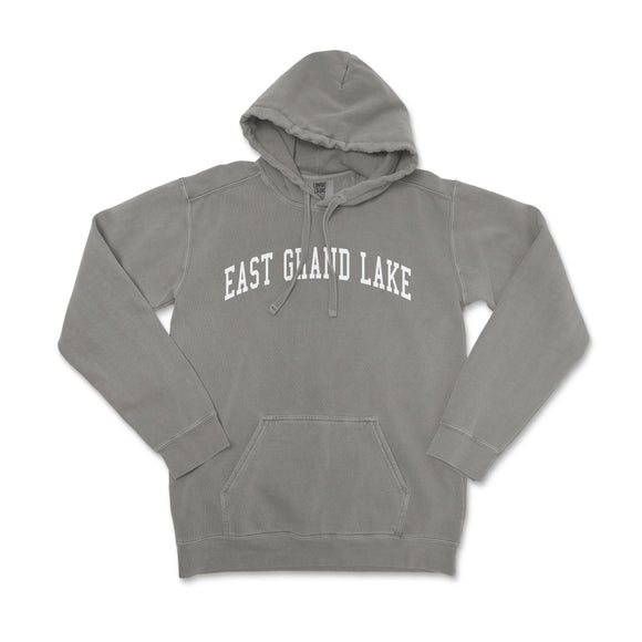 a gray sweatshirt with the words east grand lake on it