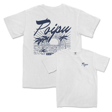 a white t - shirt with the words enjoy on it