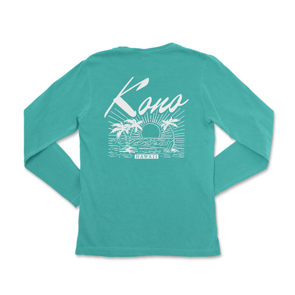 a women's long sleeve shirt with the words kaua on it
