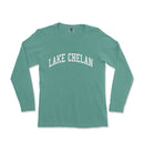 a green lake chelan shirt with the word lake chelan on it