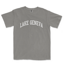 a gray lake geneva t - shirt with the words lake geneva on it