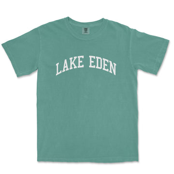 a lake eden t - shirt with the word lake eden in white